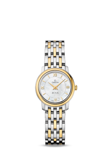 Omega De Ville Prestige Quartz Ladies 24.5 Stainless Steel / Yellow Gold / MOP / Bracelet